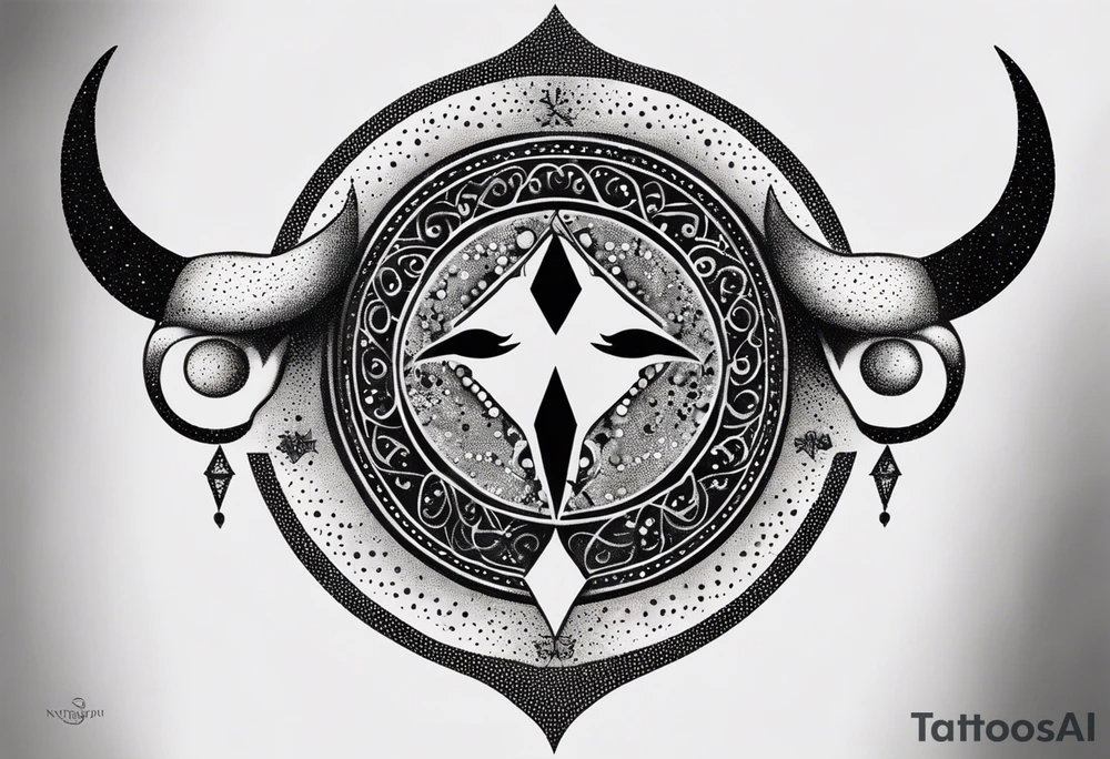 Gemini and taurus symbols intertwined tattoo idea