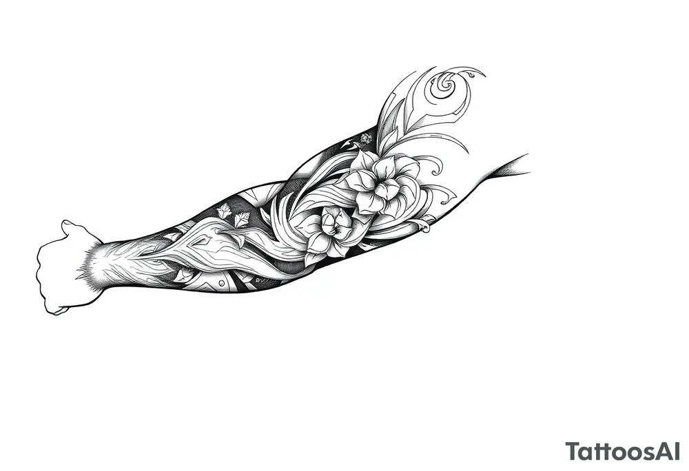 bold line ornamentaali tattoo idea