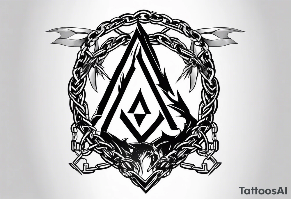 Valhalla sword shield axe barbed wire chains valknut fire dragon tattoo idea Valhalla sword shield axe barbed wire chains valknut fire dragon tattoo idea