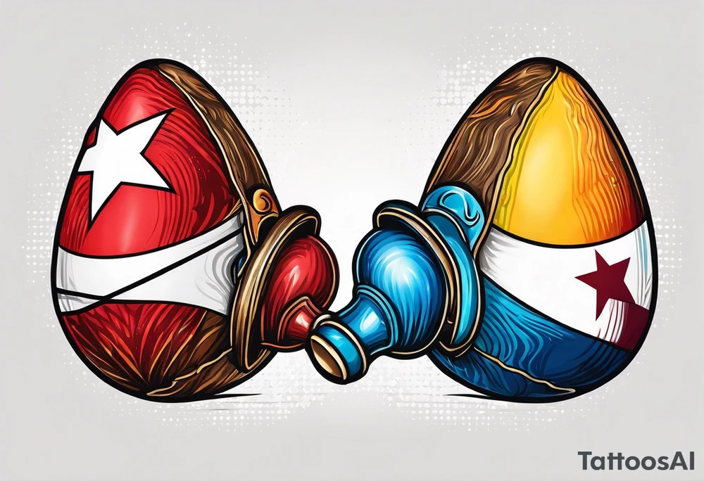 2 colorfull swinging maracas with cuban star tattoo idea