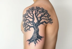 Full arm sleeve tattoo like a tree tattoo idea