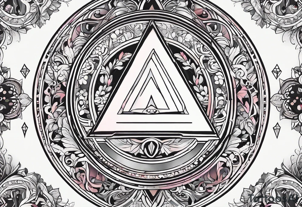 letter delta inside a circle, subtle, girly tattoo idea