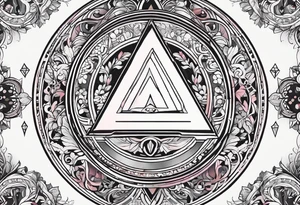 letter delta inside a circle, subtle, girly tattoo idea