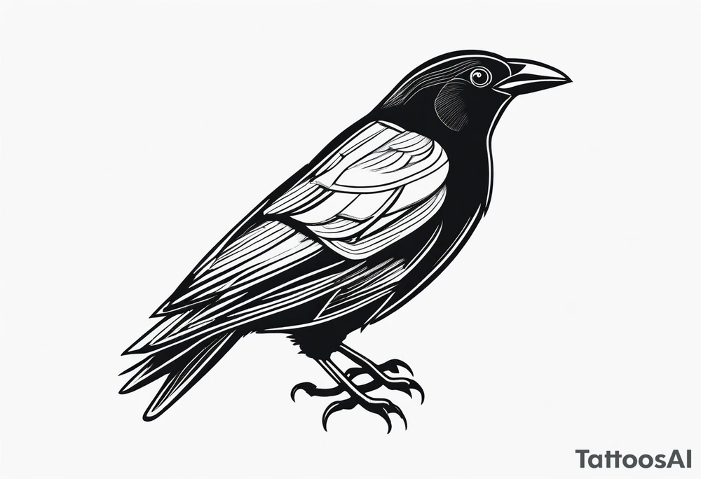 alpine chough traditional tattoo idea
