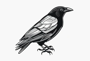 alpine chough traditional tattoo idea