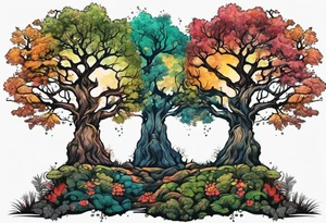 tree in forest tattoo idea