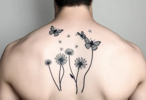 Fireflies and dandelions tattoo idea