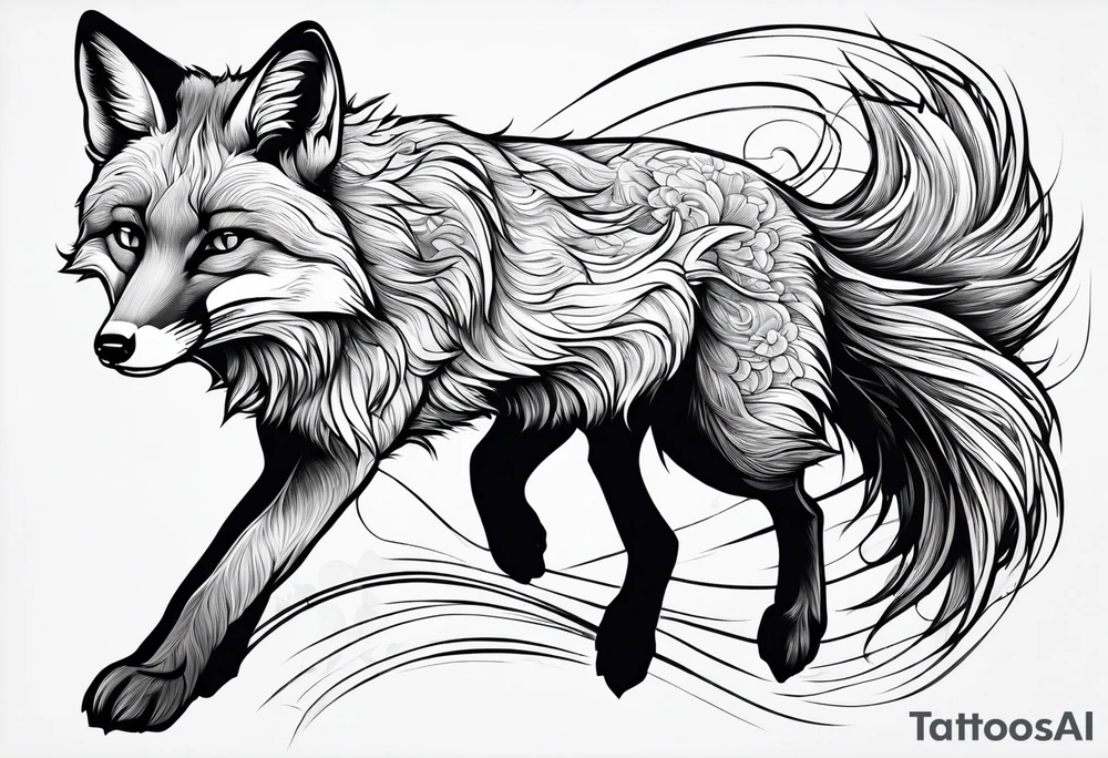 Fox leaping tattoo idea