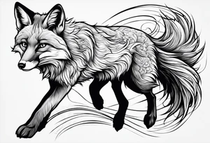 Fox leaping tattoo idea