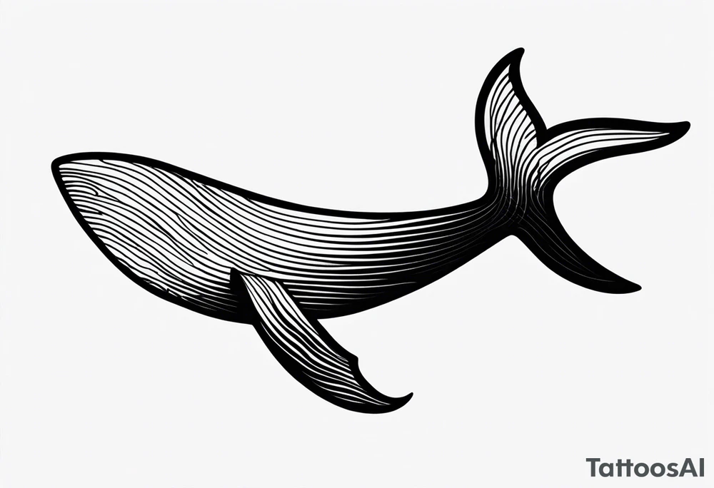 Minimalist Whale Tail tattoo idea