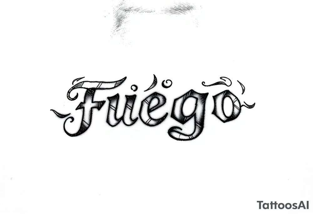 The word Fuego as a tramp stamp tattoo idea