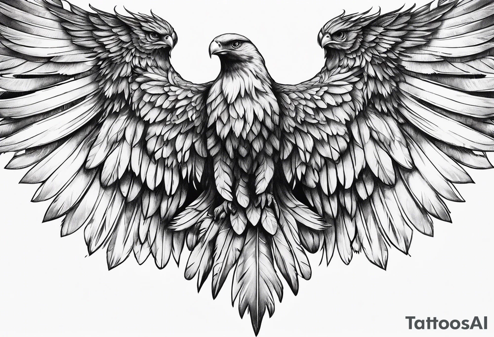 crossing angle wings tattoo idea