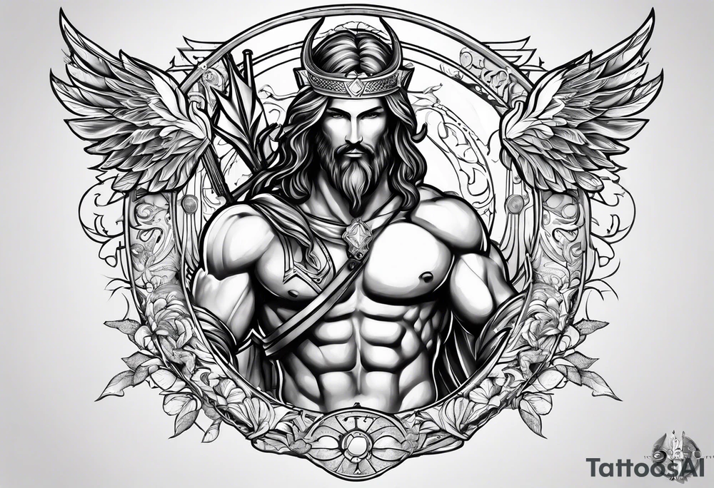 sagittarius, faith, strong, warrior, god, jesus, christ tattoo idea