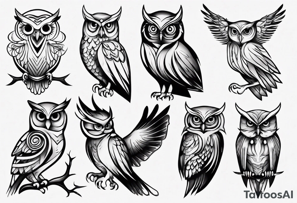 owl bird tattoo idea
