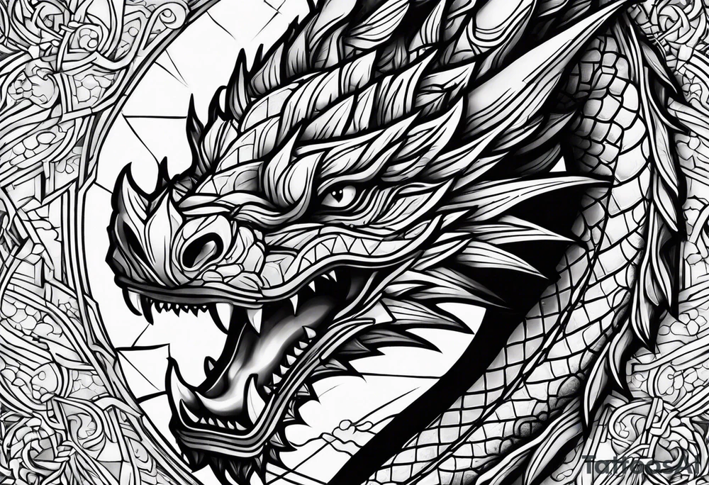 Dragon, tear skin and get out tattoo idea