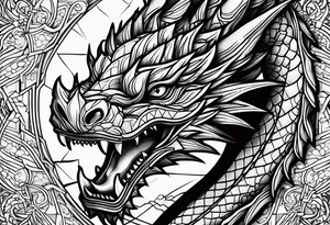 Dragon, tear skin and get out tattoo idea