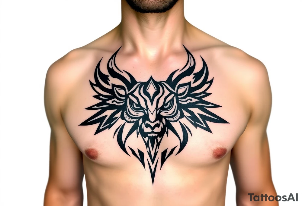 Capricorn head  10x15 cm 
Neutral face tattoo idea