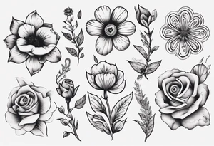 Flowers and love tattoo idea