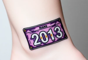 Racing half marathon bib 2013 purple and gold running safety pins running tattoo idea