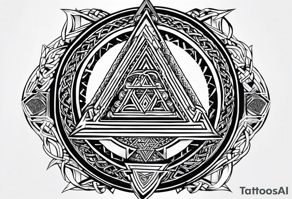 Valhalla valknut shield tattoo idea