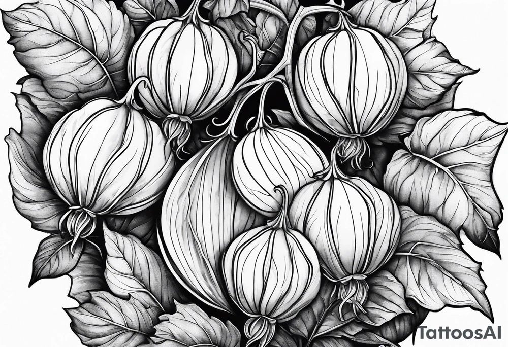 Physalis with clouds tattoo idea