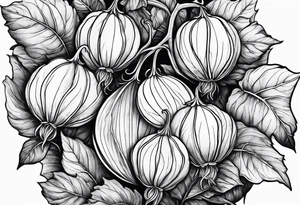 Physalis with clouds tattoo idea