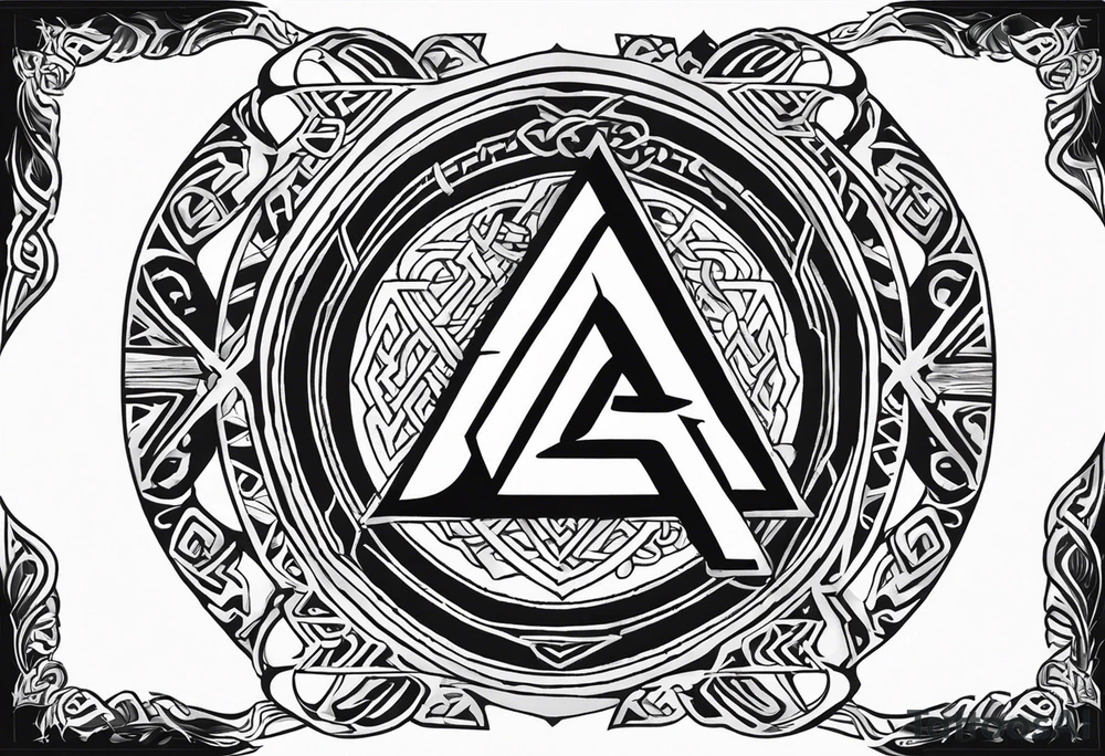 Valhalla shield valknut tattoo idea