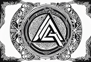 Valhalla shield valknut tattoo idea