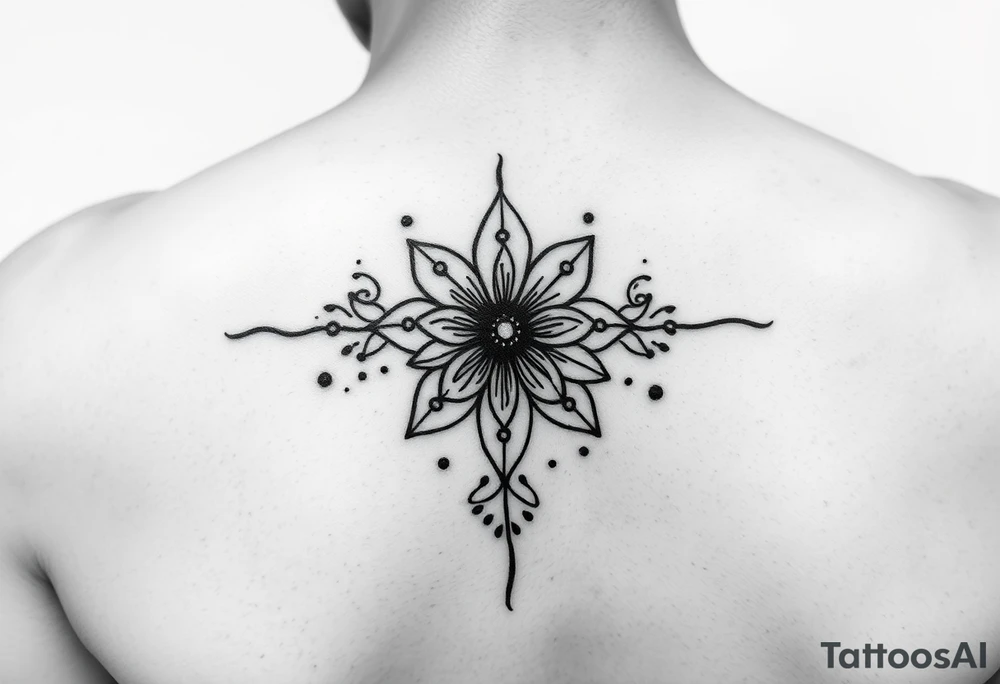 Henna tattoo on wrist with sparkle flower in white background tattoo idea