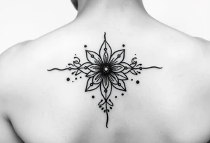 Henna tattoo on wrist with sparkle flower in white background tattoo idea