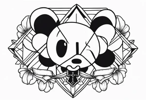 Clouds triple cross kaws flower cross clock tattoo idea