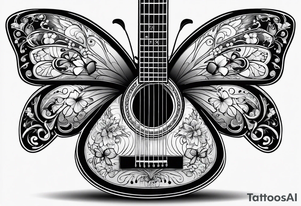 Guitar, butterfly, rainbow, toy story tattoo idea