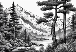 red pine tattoo idea