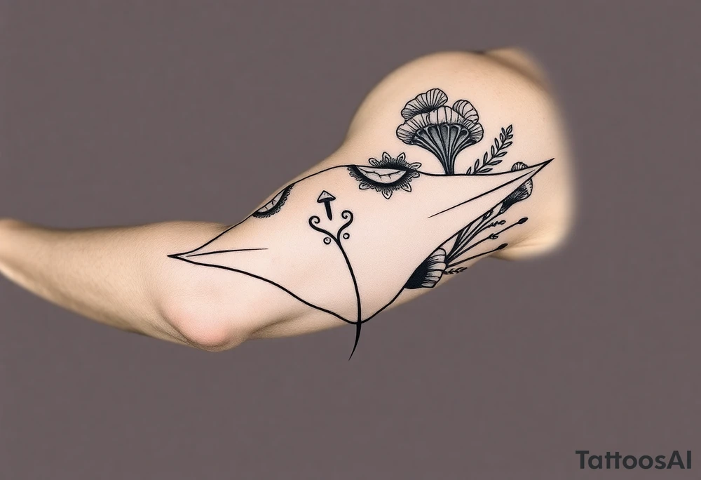 stingray, coral, jellyfish tattoo idea
