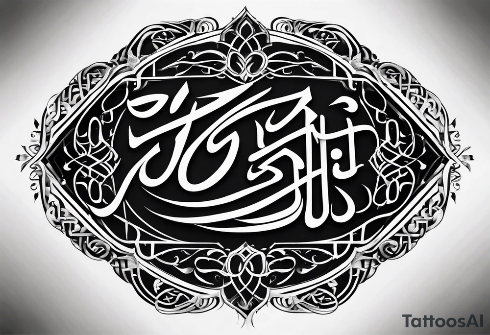 Arabic calligraphy in a straight sentence tattoo idea