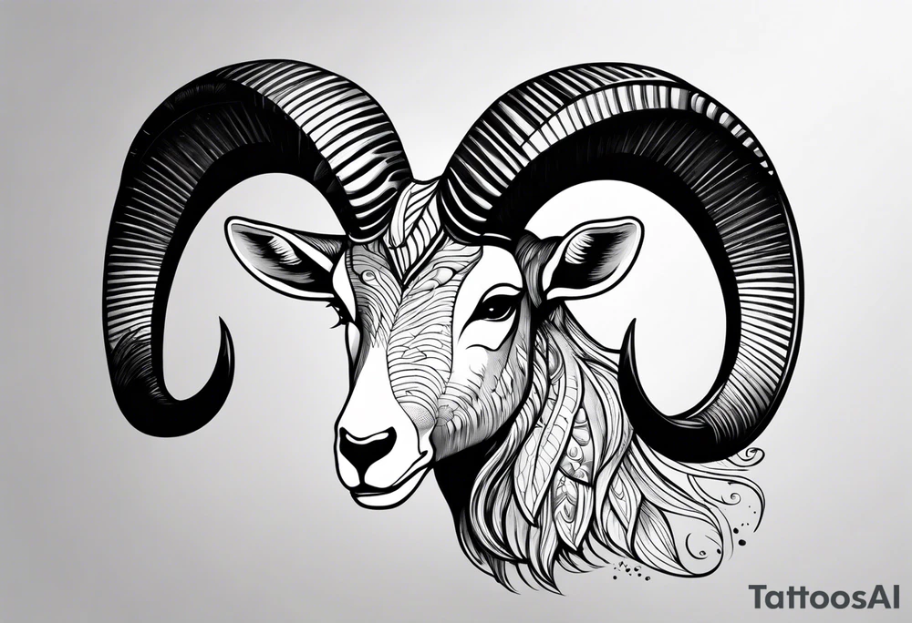 ibex head tattoo idea