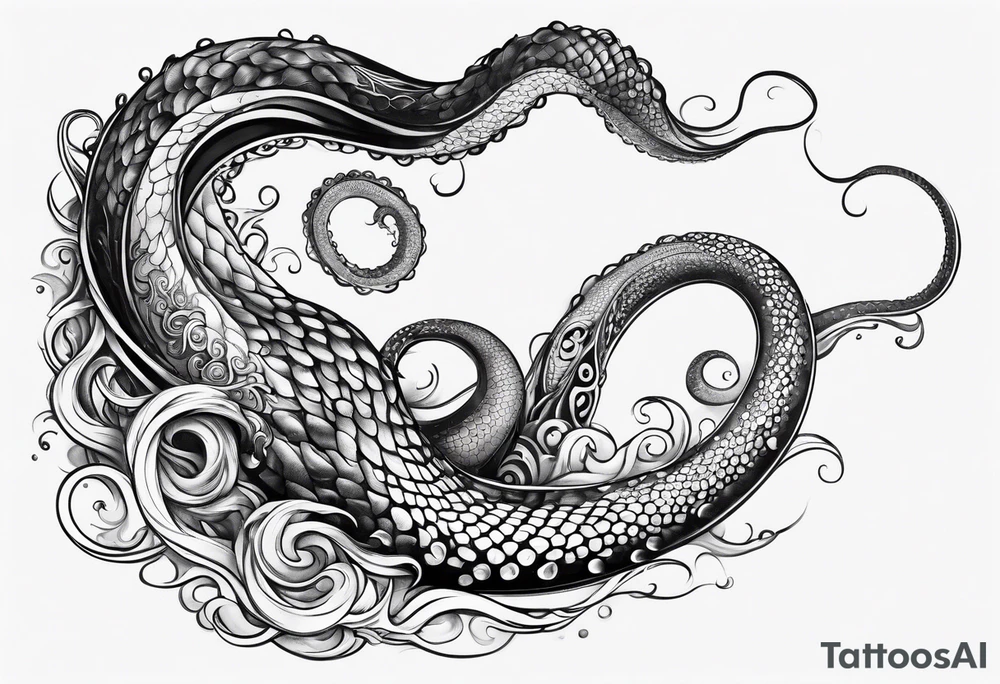 tentacle long outstretched tattoo idea