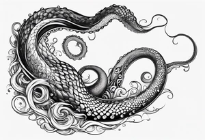 tentacle long outstretched tattoo idea