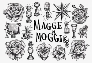 The words Maggie and Lucas in a crossword puzzle tattoo idea