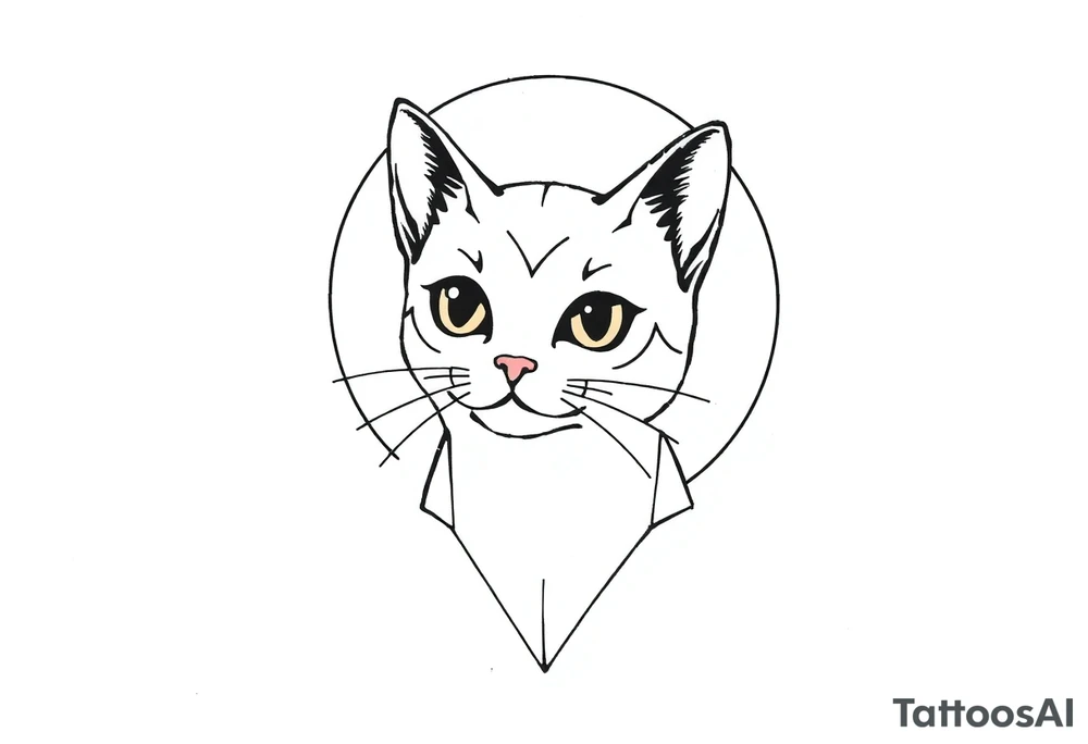 Adorable luna cat tattoo idea