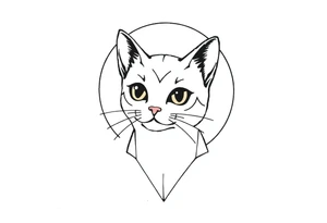 Adorable luna cat tattoo idea
