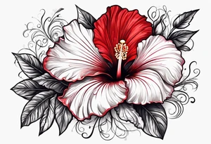 Red, hibiscus tattoo idea