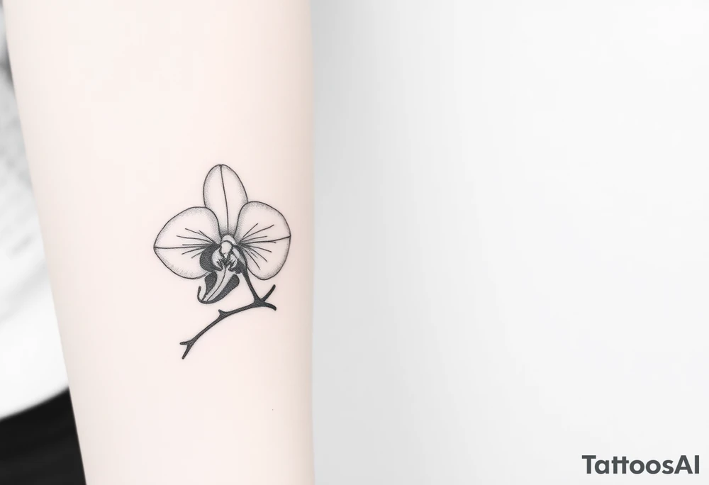 Orchid and sunflower tattoo idea