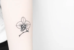 Orchid and sunflower tattoo idea
