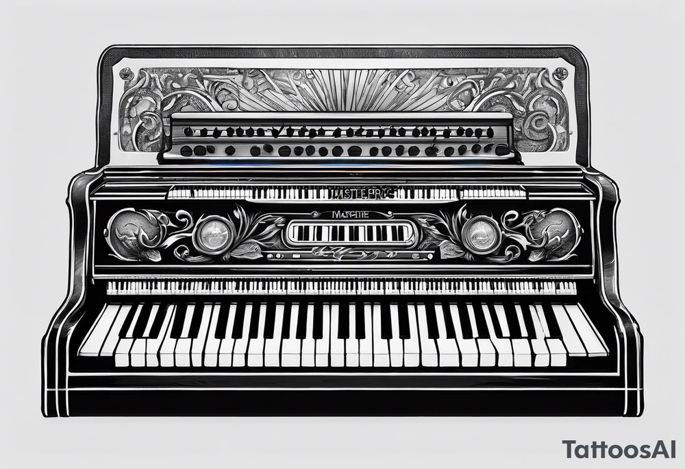 rock n roll keyboard tattoo idea