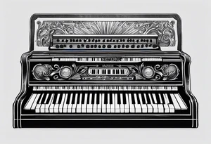 rock n roll keyboard tattoo idea