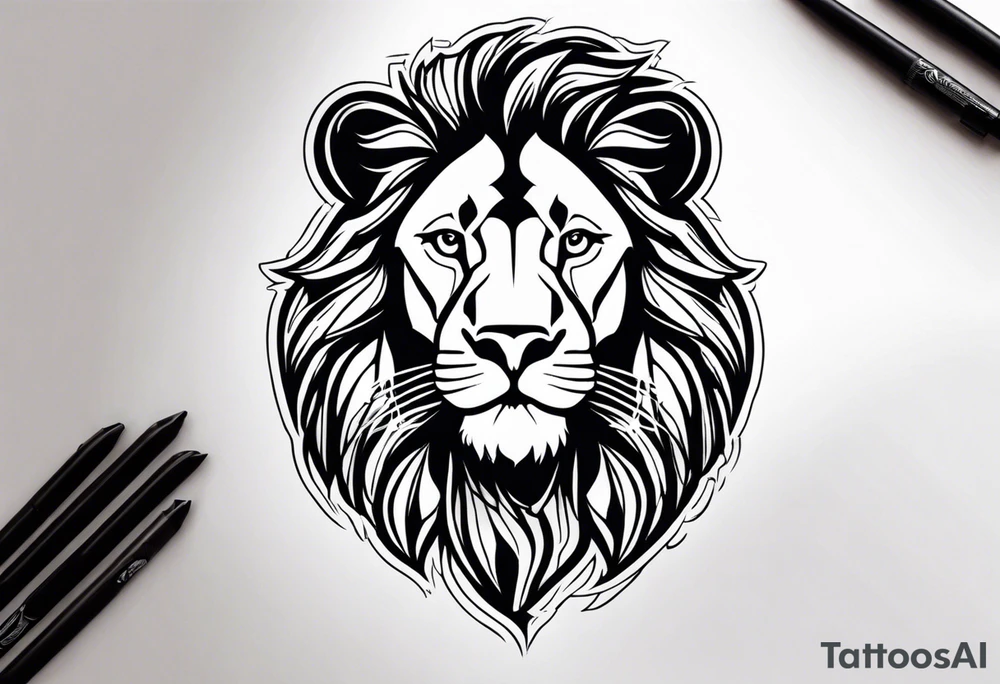realistic laying lion tattoo idea