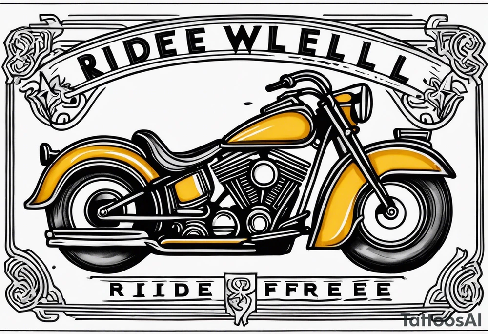 The words “ride well, ride free” tattoo idea