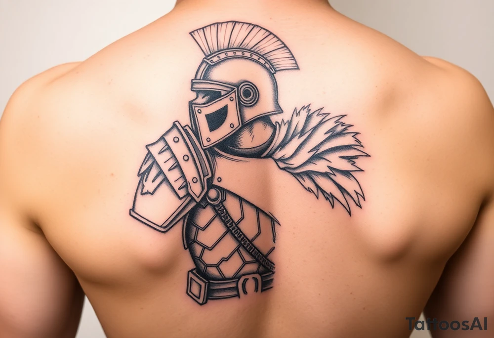 Armored Roman Soldier tattoo idea