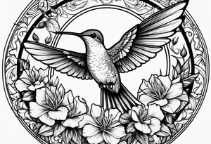 Small fine line hummingbird tattoo idea